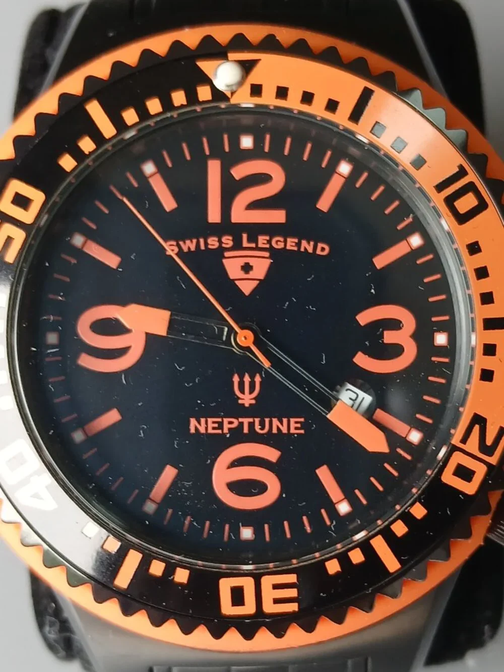 Swiss Legend - Neptune w/steel band Orange and Black - Chicago Bears